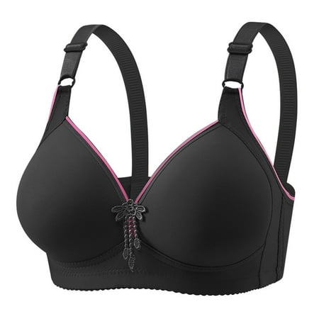 HCURIBAD Clearance! Womens Plus Size Bras Comfort Full Coverage Everyday Bras Breathable Wireless Bras with Support and Lift Wireless Bras  Push up Bra  Backless Bra  Bras for Women Black XL