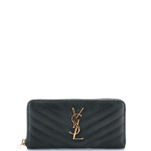Pre-Owned Classic Monogram Zip Around Wallet Matelasse Chevron Leather By Rebag