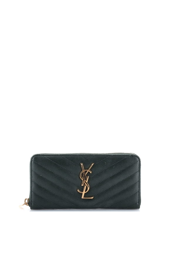 Pre-Owned Classic Monogram Zip Around Wallet Matelasse Chevron Leather By Rebag