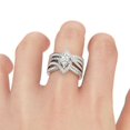 thumbnail image 4 of Oryn Jewelry Marquise Cut 1.6 Ct Excellent Moissanite Engagement Ring - 14K White Gold Plated Anniversary Wedding Band - Matching Bridal Ring Set for Her, 4 of 5