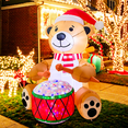 thumbnail image 5 of 6 FT Animated Christmas Inflatable Bear Playing Drum With Built-In LED Lights for Christmas Holiday Party, 5 of 5