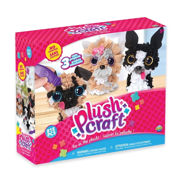 PlushCraft Kit de Figuras de Tela Craft by Numbers - Paquete de Mini Cachorros 3D