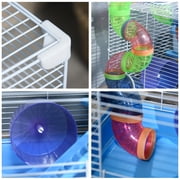 Pawhut 2-Level Hamster Cage Gerbil House Habitat Kit Small Animal Travel Carrier with Exercise Wheel, Play Tubes, Water Bottle, Food Dishes, Interior Ladder