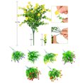 thumbnail image 4 of Inteprter 10 piezas de plantas artificiales de plástico Camelia hojas verdes decoración de exterior flor decoración de jardín de boda Decoración Naranja Inteprter HA083900-04, 4 of 6