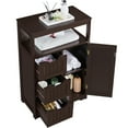 thumbnail image 4 of Easyfashion Wooden Bathroom Floor Cabinet Multiple Tiers Storage Organizer, Espresso, 4 of 8