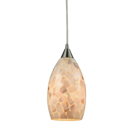 

Capri 1-Light Mini Pendant in Satin Nickel with Capiz Shell Glass