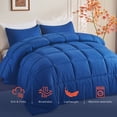 thumbnail image 3 of Mosluna Queen Size Comforter Sets, 3 Piece Soft Quilted Bedding Sets, All-Season Down Alternative Comforter with 2 Pillow Shams, Navy Blue, 3 of 8