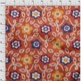 thumbnail image 4 of oneOone Cotton Poplin Orange Fabric Floral Craft Projects Decor Fabric Printed By The Yard 42 Inch Wide, 4 of 5