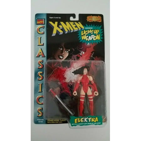 Toy Marvel X-Men Classics 1996 Elektra Light Up weapon Figure Toy Biz NIB