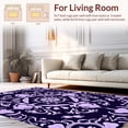 thumbnail image 2 of ODIKA 2'x3' Machine Washable Non-Slip Area Rug, Vintage Boho Floral Medallion with Intricate Swirling Motifs High Traffic Rug, Purple, 336196, 2 of 7