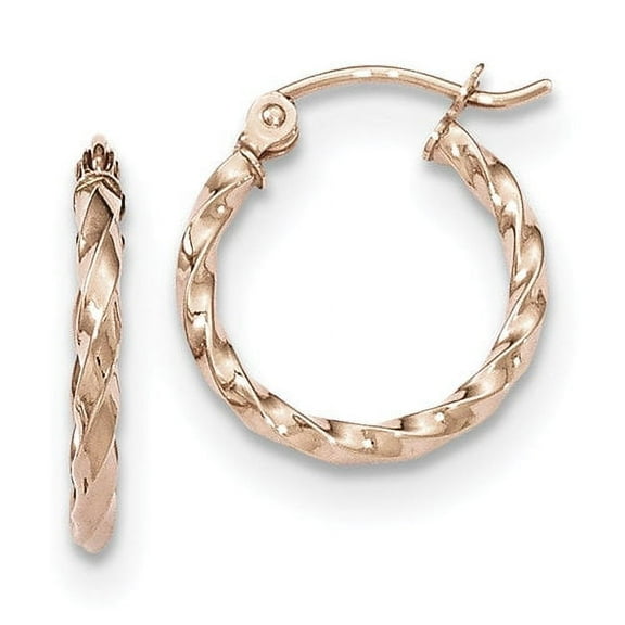 Primal Gold 14 Karat Rose Gold Twisted Hoop Earrings