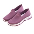 thumbnail image 2 of Zapatos de mujer sin cordones con suela suave y plana que evitan resbalones, ligeros, transpirables, zapatillas deportivas casuales de moda para mujer, color morado 39, 2 of 14
