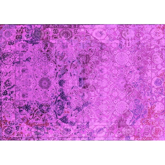 Ahgly Company Indoor Rectangle Oriental Pink Industrial Area Rugs, 2' x 4'