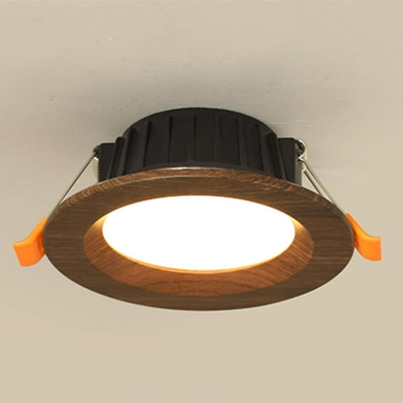 KAYYELAMP 5W Recessed Spotlights Warm White Lighting Vintage Design Wood Ceiling LED Spot Lamp Downlight for Hallways Loft Entrance Home