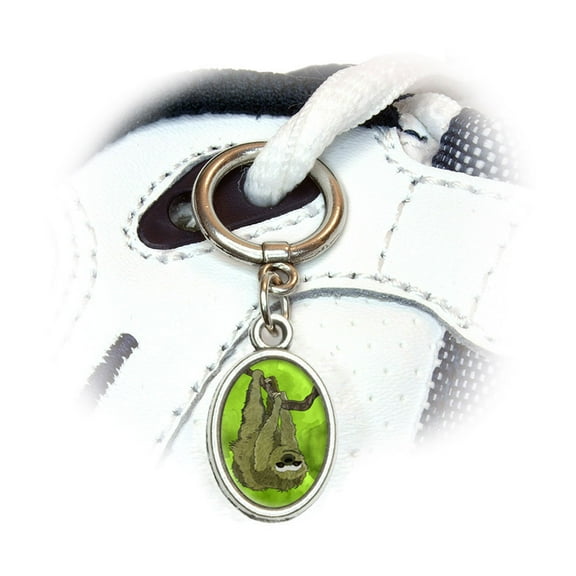 Sloth Watercolor Oval Shoe Charm