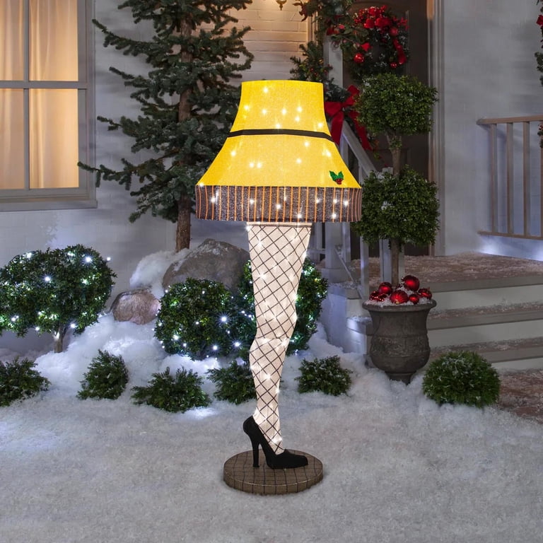 Gemmy 5 ft 3D A Christmas Story Leg Lamp Tinsel Sculpture, Built
