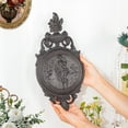 thumbnail image 5 of Sungmor Ornate Cast Iron Wall Art Plaque, Classical Woman Relief in French Country Style, Decorative Wall Sculpture - Vintage Hanging Decor for Home, Garden, or Patio, Rustic Black Finish, 5 of 8