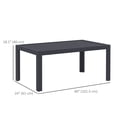 thumbnail image 3 of Outsunny Outdoor Coffee Table, Rectangle Patio Table, Steel Frame, Grey, 3 of 10