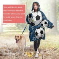 thumbnail image 4 of Blue Soccer Balls Pattern Wearable Oversized Blanket,Wearable Blanket Hoodie for Adults,Cozy Hooded Blankets with Super Pockets,Super Warm Fuzzy Pullover for Women & Men, 4 of 6