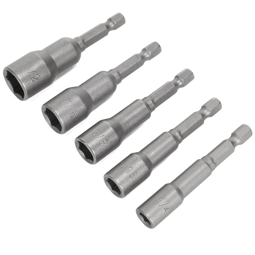 XtremepowerUS 5PCS Impact Ready Nut Driver Bit Set SAE (1/4