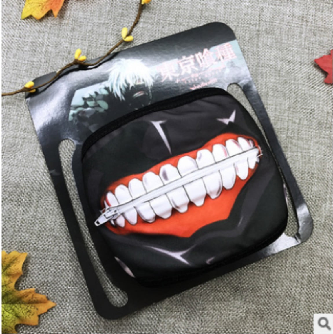 Ghoul Kaneki Face Mask Mouth Cover Zipper Halloween Party Prop - Walmart.com