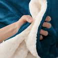 thumbnail image 3 of Moonlight20015 Sherpa Blanket Fluffy Plush Couch & Travel Blanket Reversible Throw Size Teal Color, 3 of 8