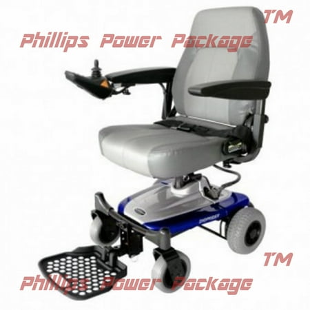 Shoprider - Smartie - Rear Wheel Drive Travel Power Chair - 18"W x 17.5"D, Blue - PHILLIPS POWER PACKAGE TM - $500 VALUE