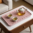 thumbnail image 6 of AZXY Divided Tiered Plastic Drying Tray, Reusable Heavy Duty Serving Tray, Rectangular Multipurpose Tray for Serving Food Eating Home Decor, Pink, 6 of 6