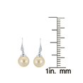 thumbnail image 2 of Sterling Silver with 14mm Golden Shell Pearl and Natural White Topaz Dangling Earring, 2 of 2