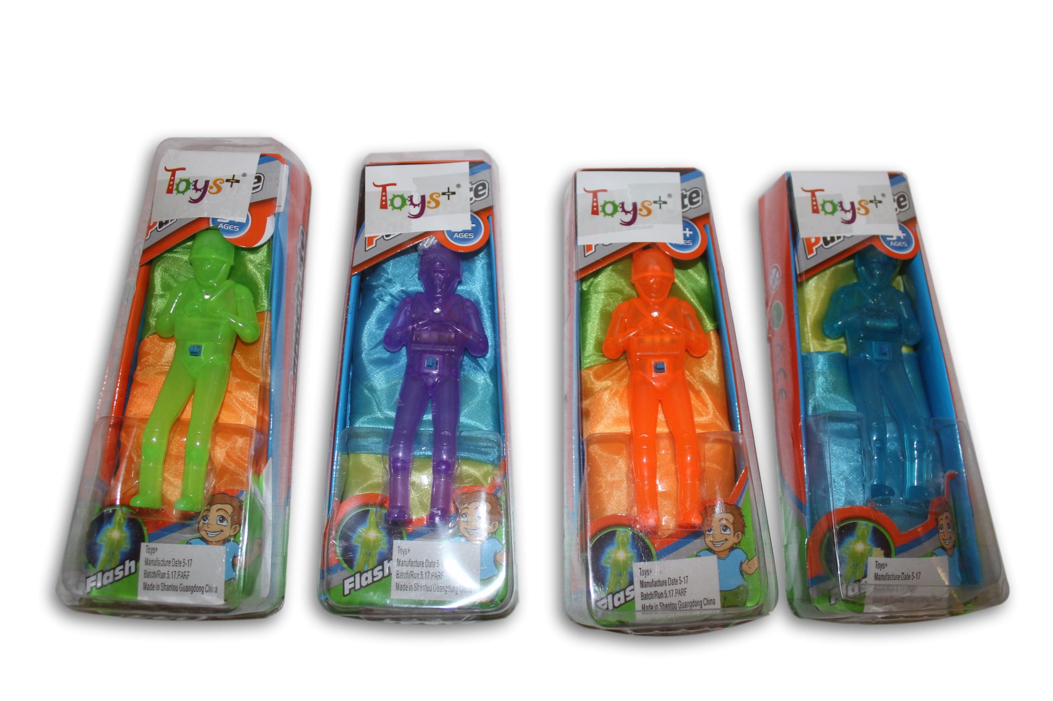 Toysmith Base Jumpers Parachute Men Red 3 Pack Blue & Green Gift Set Bundle 