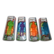 Glow in the dark 4 Pack Tangle Free Light Up Toy Parachute Man with Large 20" Parachutes! 4 Colors