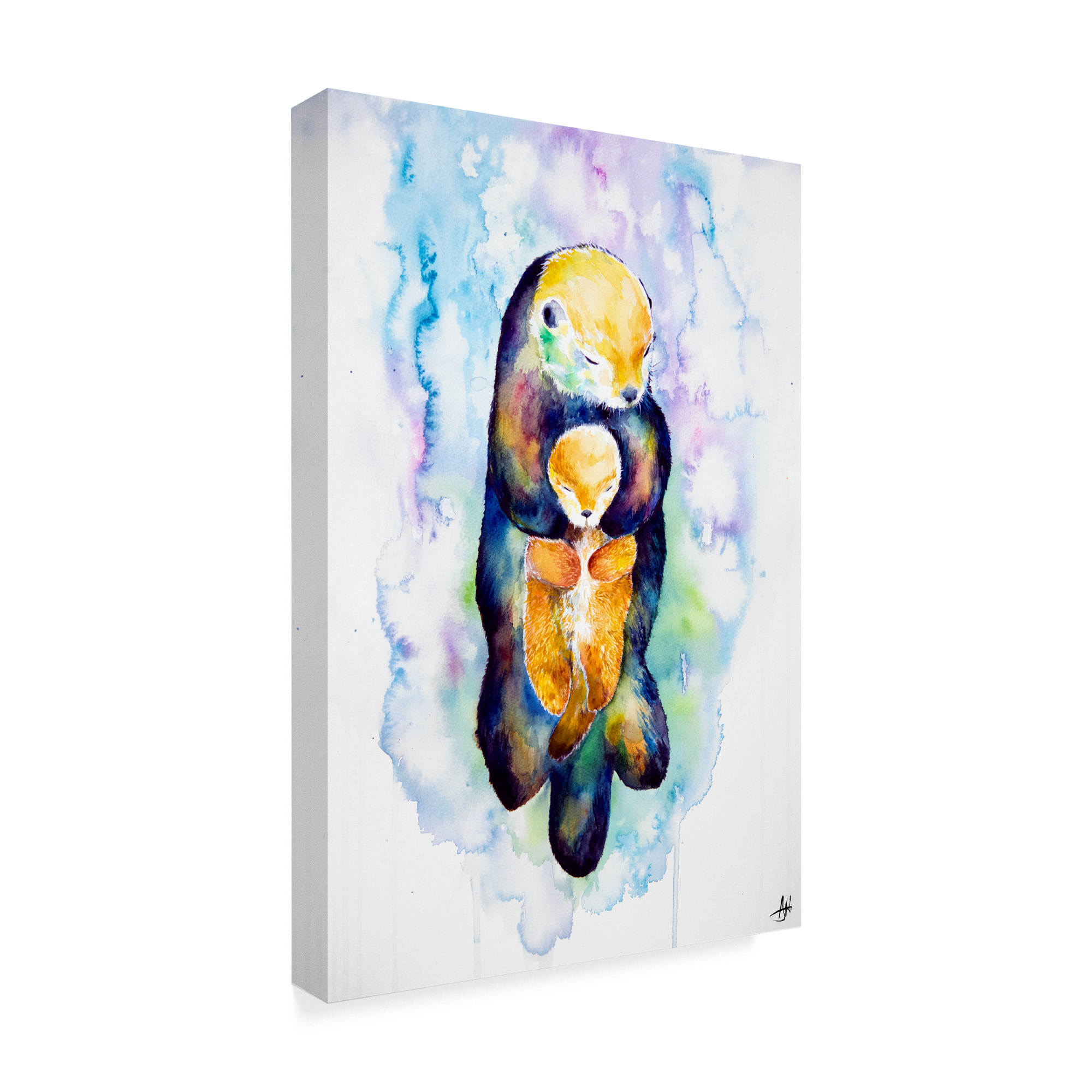 Trademark Fine Art 'Dream On Otter' Canvas Art by Marc Allante