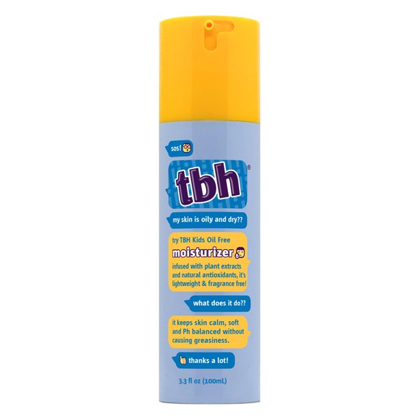 Tbh humectante facial hidratante suave para niños, preadolescentes y adolescentes con piel grasa seca sensible - humectante facial sin brillo para niñas y niños - sin sulfatos, sin parabenos - apto pa