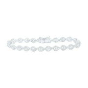 14K White Gold Pear Diamond Fashion Nicoles Dream Collection Bracelet - 3 CTTW