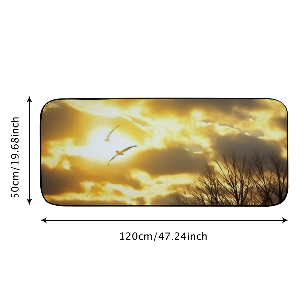 PHYHOO Decorative Door Mat, Door Mat with Non-Slip Rubber Backing, Easy Cleaning, Traps Dirt, Rug for Entry, Patio, Garage - Tree Branches Bare Autumn Fall Sunlight Sunshine 19.68*47.24 in