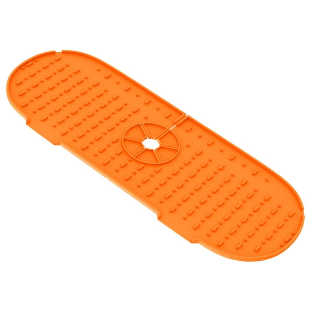 Kuymtek Protector Contra Salpicaduras Silicona para Grifo Alfombrilla Silicona para Recoger Reutilizable (52 Cm Naranja)