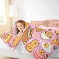 thumbnail image 4 of jejeloiu Cute Capybara Queen Comforter Set,Colorful Dessert Doughnut Bedding Comforter Set For Animals Lover Reversible 3-Piece, 4 of 8