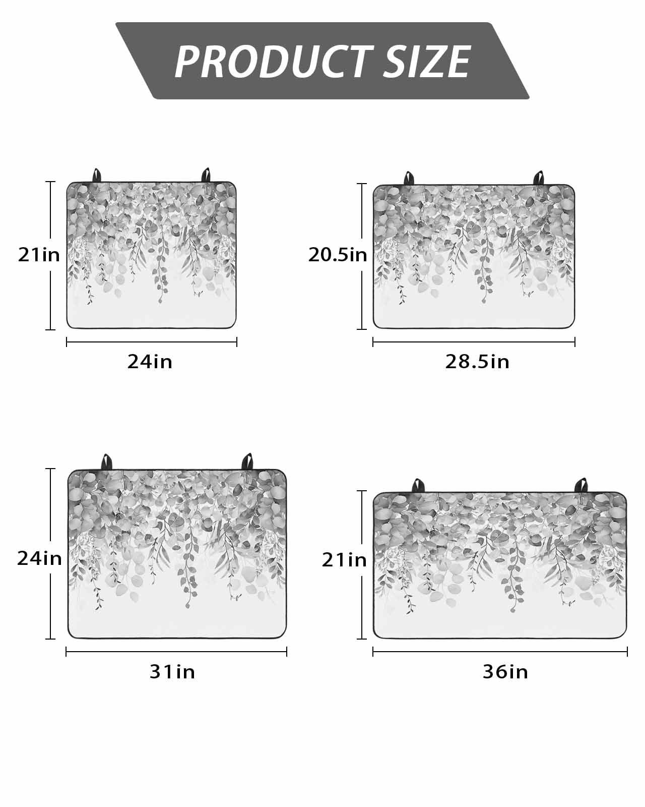 Stove Top Covers for Electric Stove, Grey Botanical Glass Stovetop Cover Protector, Weeping Eucalyptus Leaves Watercolor Induction Cooktop Protector Oven Mat for Kitchen Countertop 36"x21"