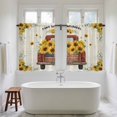 thumbnail image 4 of Sunflower Truck Kitchen Curtains 45 Inch Length, Summer Botanical Elegant Pastoral Floral Tiers Curtains for Bathroom Bedroom Cafe, Light Filtering Small Window Treatment Drapes 2 Panels 42"Wx45"L, 4 of 8