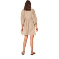 thumbnail image 5 of Biekopu Women Summer Mini Dress 3/4 Sleeve V Neck Solid Color Swing Dress Loungewear, 5 of 9