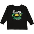 thumbnail image 3 of Inktastic Saint Patrick's Day Sassy Lil' Lassie with Shamrocks Boys or Girls Long Sleeve Toddler T-Shirt, 3 of 5