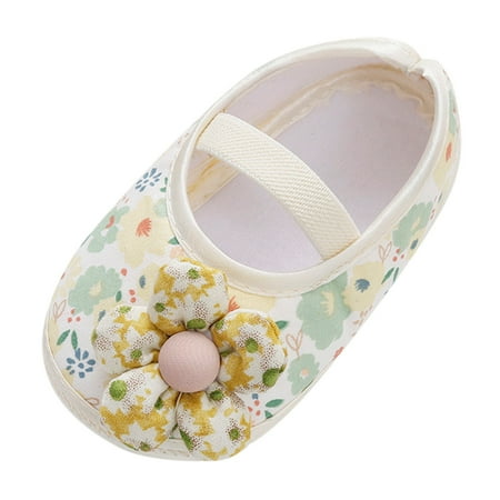 

JDEFEG Softball Sandals for Girls Baby Girls Soft Toddler Shoes Toddler Walkers Shoes Colorful Flowers Princess Shoes Sandals Flat Walkers Shoes Lovable Friends Baby Booties Cloth Yellow 12