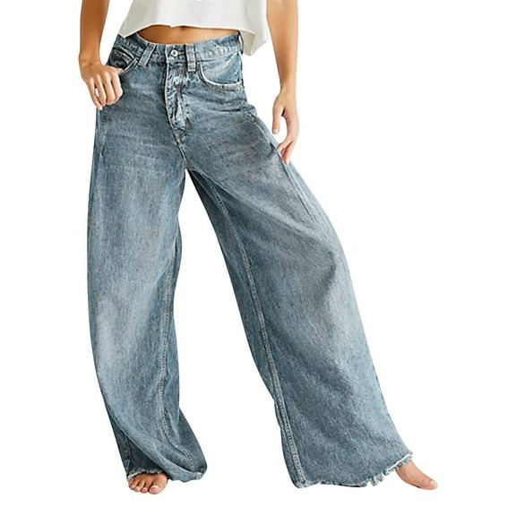 JJHGVB Jeans for Women Baggy Jeans Wide Leg Jeans For Women Drawsting Mid Waist Baggy Jeans Belted Wash Detai Trouser Jeans Barrel Jeans Women High Waisted Jeans Black L