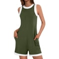 thumbnail image 7 of gbyLJF Womens Jumpsuit Casual Wide Leg Sleeveless Jumpsuits Solid Color Cropped Rompers Loose Fit Overalls with Pockets, 7 of 7