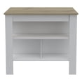 thumbnail image 1 of FMFURNITURE Brooklyn Kitchen Island with Open Storage Engineered Wood Light Oak, 1 of 4