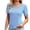 Sky Blue, variant on Xihbxyly Plus Size Blouses for Women, Womens Round Neck Short Sleeve Shirts Casual Loose Tops Blouses Fashion Shirts Tunic Tops Fashion Clothes Blouse