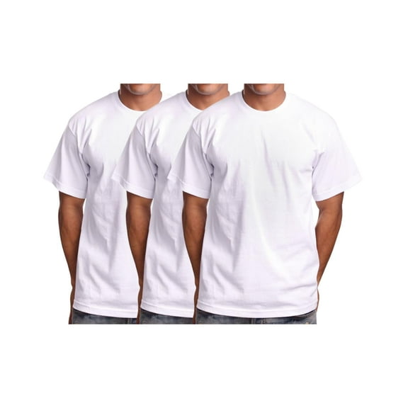 J. METHOD Men's Basic T Shirt – 3 Pack Short Sleeve Crewneck Soft Solid Tee Casual Top Tshirt NEMT119 White XL