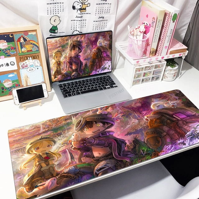 Alfombrilla de ratón hecha en Abyss para Gamer, alfombrilla grande para teclado, alfombrillas de ratón XXXL, alfombrilla de escritorio de goma de 31,4x11,8 pulgadas, Alfombra de escritorio de diseño qiuyongming unisex