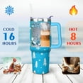 thumbnail image 4 of Blue White Christmas Tree 40 Oz Tumbler with Handle Lid and Straw Stainless Steel Double Walled Vacuum Insulated Cup Merry Christmas Gifts Tumbler for Women Men Friends Outdoor Indoor, 4 of 6