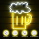 thumbnail image 2 of Letrero de neón de cerveza con luz LED, apliques decorativos de pared, neón amarillo y blanco para bar, pub, discoteca, restaurante, tienda, festival, celebración, fiesta, decoración., 2 of 5